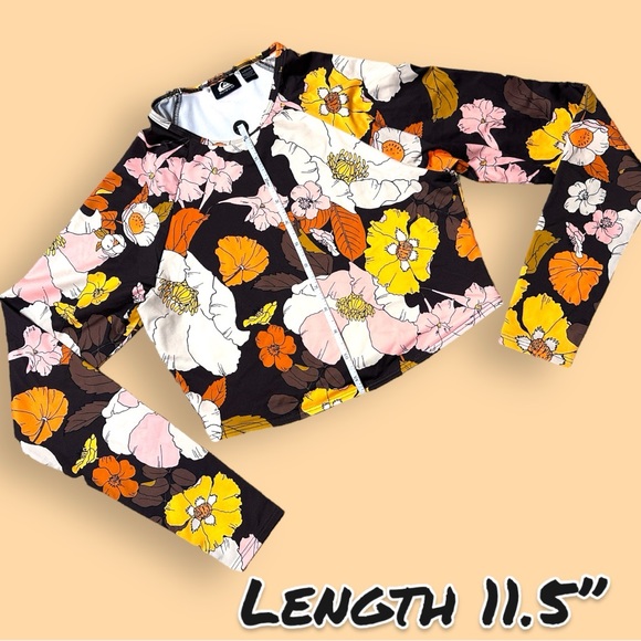 🎉HP🎉 EUC Quicksilver Retro Floral Rash Guard and Bikini Bottom Set. Size Small - Picture 12 of 14